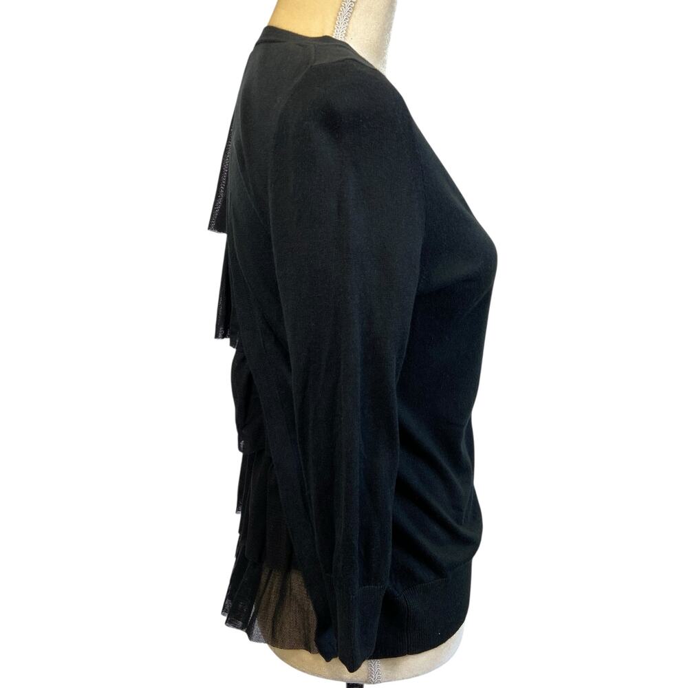 Juicy Couture Black Cardigan Back Ruffle In  Black Size Small - Picture 4 of 7